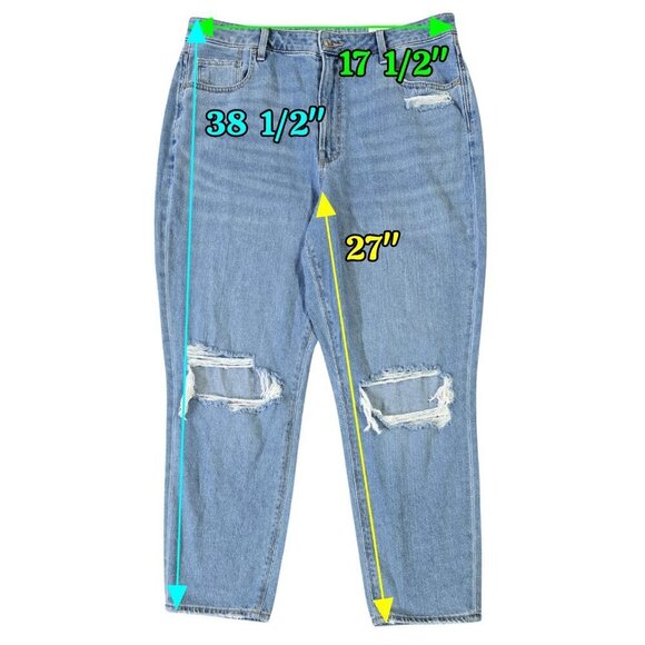 American Eagle NWT Distressed Mom Jean High Rise Comfort Stretch Waistband - Picture 2 of 9